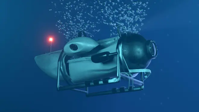 A 3D illustration of a Deep Sea Submersible Implosion