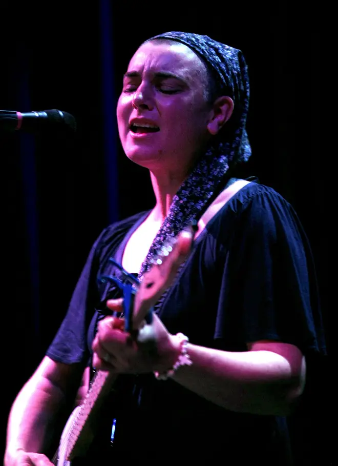 Sinead O'Connor performing in concert in London.
