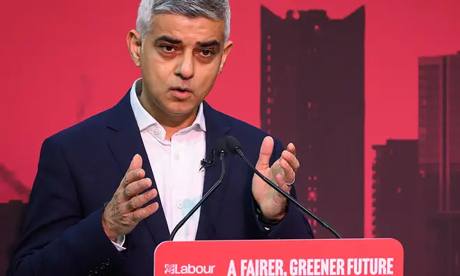 London Mayor Sadiq Khan talking about a greener future