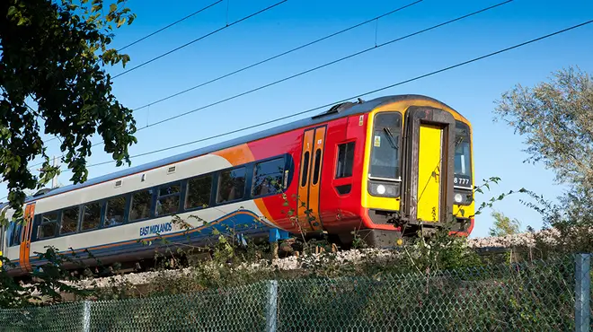 East Anglia train on the tracks