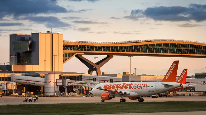 Gatwick airport with an easyJet flight