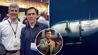 OceanGate co-founder Guillermo Söhnlein is pictured with CEO Stockton Rush, who died on the Titan sub