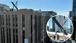 The giant flashing X sign has been removed from Twitter's San Francisco HQ
