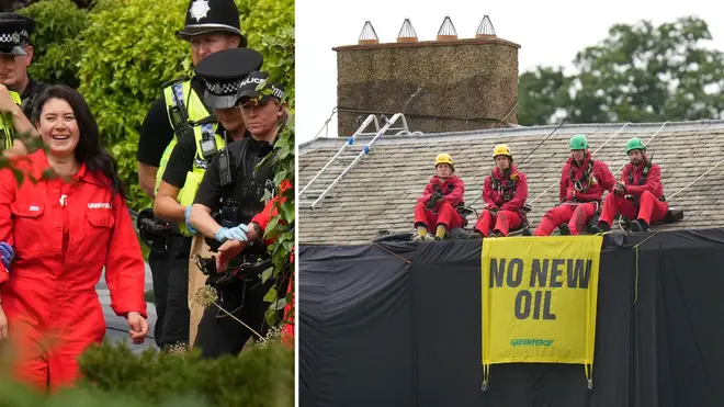 Five Greenpeace protesters have been held after climbing Rishi Sunak's home