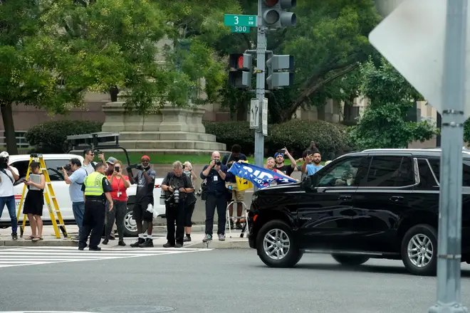 Police deployed to Washington's streets as Trump arrived