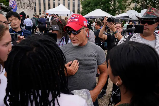 Pro and anti-Trump protesters turned out