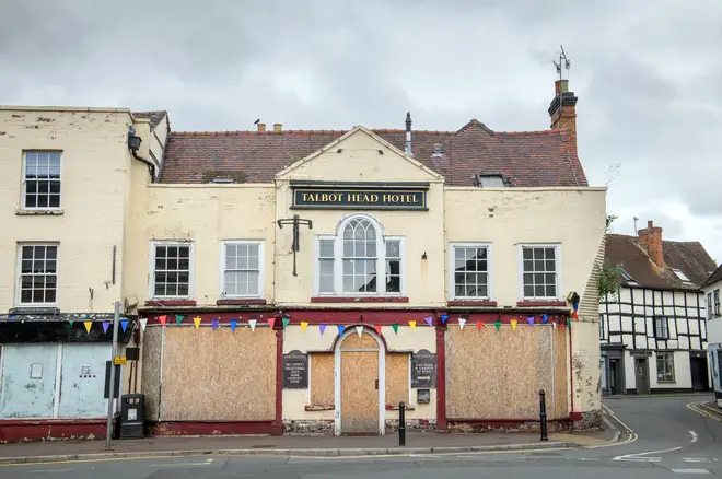 The closed Talbot Head Hotel in Upton-upon-Severn, Worcestershire, UK