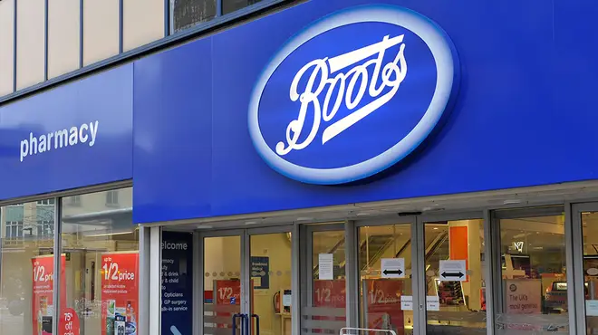 Boots signage on a shop