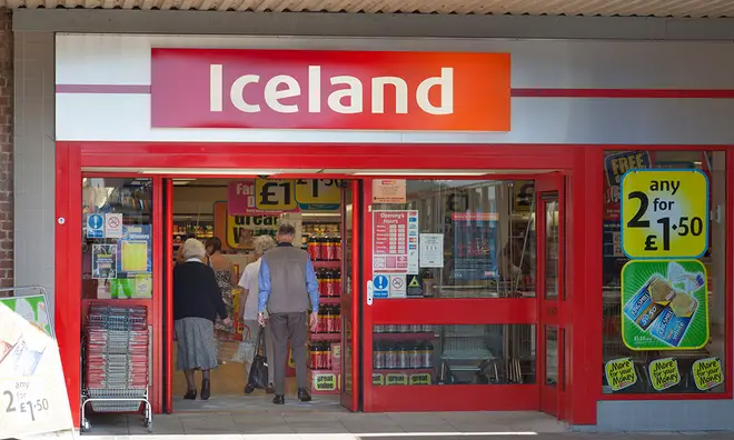 Elderly customers entering Iceland