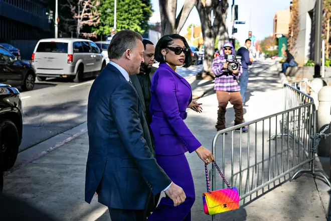 Megan Thee Stallion arrives at court to testify