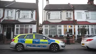 Police outside a property in Raymead Avenue, Croydon