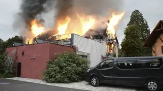 Fire rages at a holiday home in the town of Wintzenheim