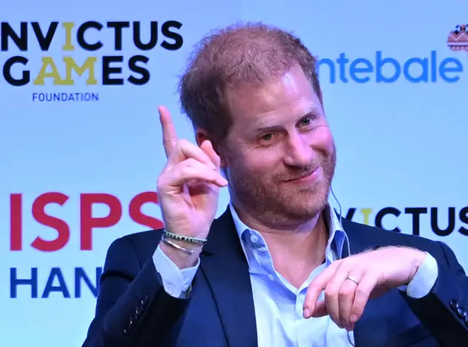 Prince Harry, the Duke of Sussex speaks during the International Sports Promotion Society Sports Values Summit in Tokyo