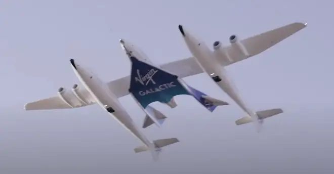 Virgin Galactic space tourists heading into space
