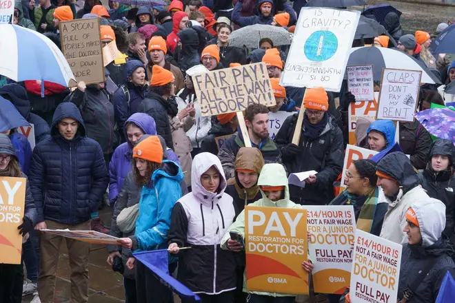 Yorkshire junior doctors brave rain