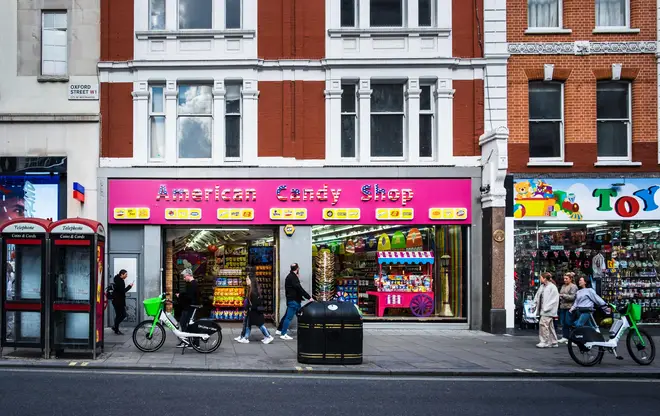 Many businesses on Oxford Street have been taken over by candy stores