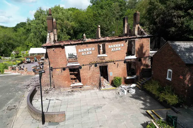 The Crooked House was demolished after a fire gutted it