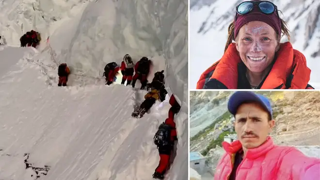 Critics accused Norwegian climber Kristin Harila (top right) of ignoring dying sherpa Mohammad Hassan (bottom right)