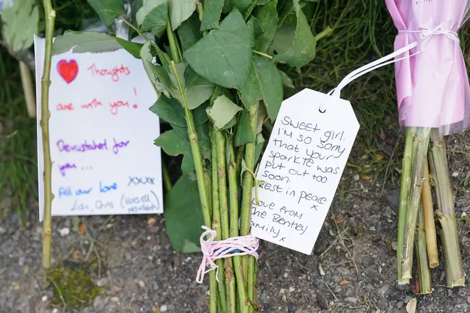 Tributes were left to the murdered girl
