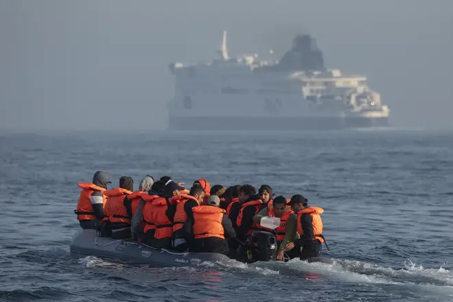 Migrants crossing the English Channel