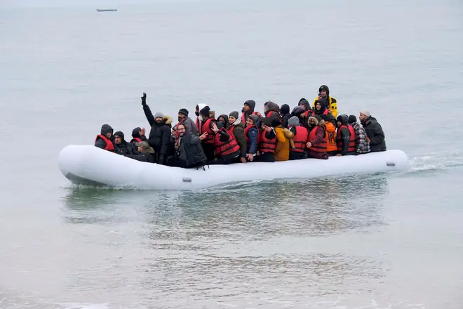 Migrants crossing the English Channel (stock image)