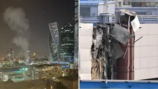 The aftermath of the drone attack on Moscow