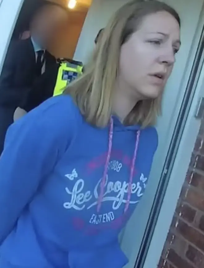 Lucy Letby is led from her home in handcuffs after being arrested