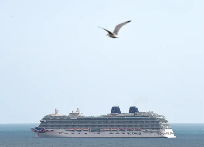 MV Britannia cruise ship of the P&O Cruises fleet was caught in high winds off the coast of Mallorca (file image)