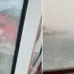 P&O says the crash was due to a "weather-related incident" -  with footage showing severe gusts sweeping across the waves.