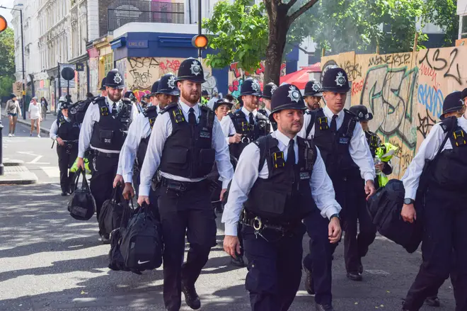 A heavy police presence at the 2023 Notting Hill carnival