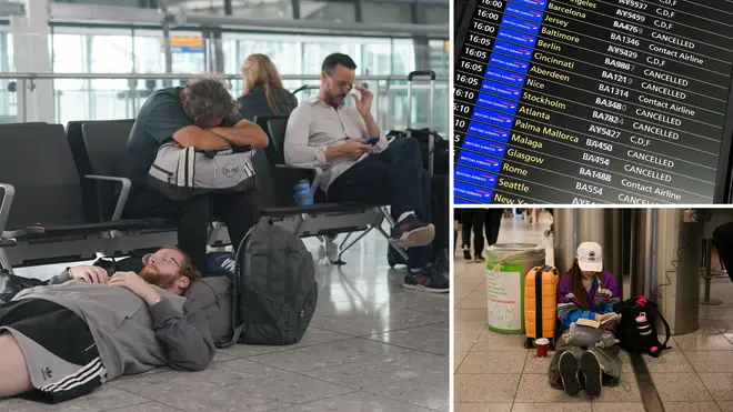 Passengers have been stranded in airports over the air traffic control meltdown.