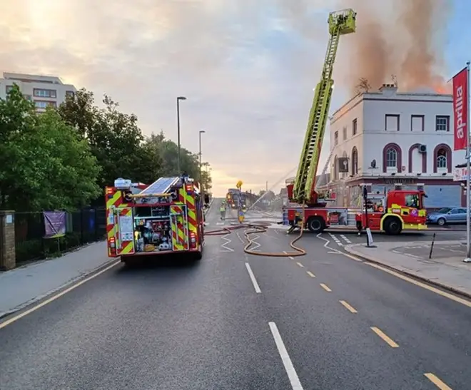 Firefighters tackled a blaze at the Windmill in Croydon