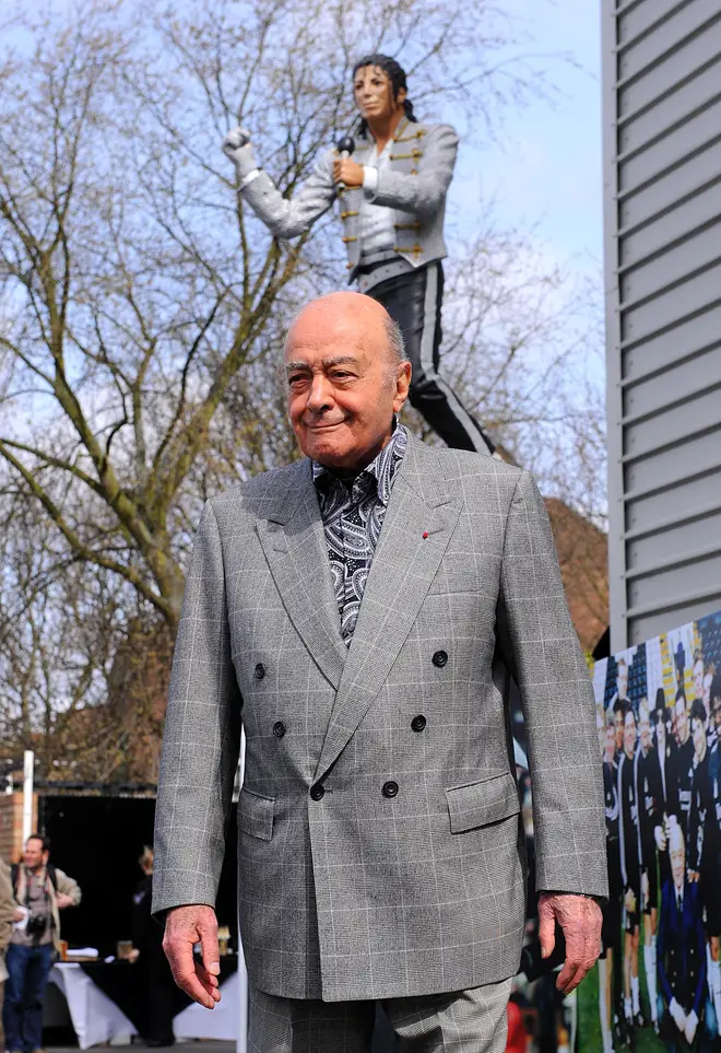 Mr Al-Fayed with the statue