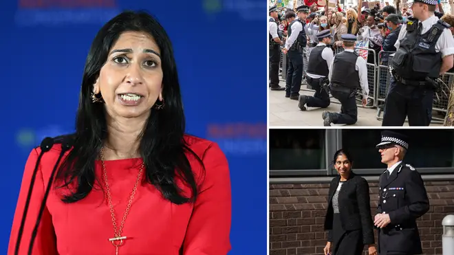 Suella Braverman has slammed 'woke' police officers for 'eroding public trust'