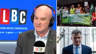 RMT Mick Lynch (archive image) spoke to LBC this morning