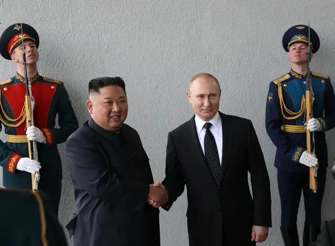 Putin and Kim in 2019