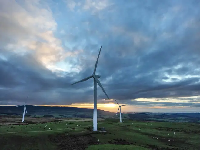 Wind turbines on Caton Moor, near Lancaster