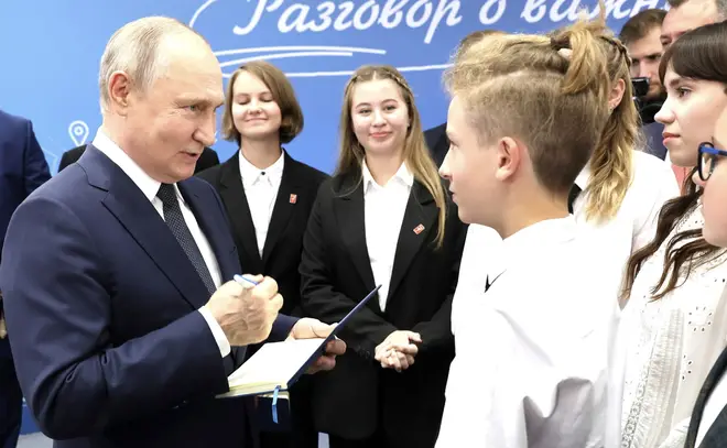 Putin is 'training children in the use of guns and elementary grenade throwing,' said Grant Shapps