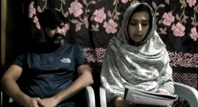 Sara Shariff's stepmum and father in a new video