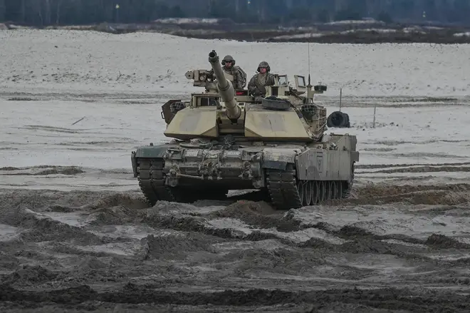 The shell are for M1 Abrams tanks which will be delivered to Ukraine this year