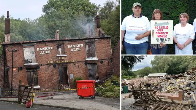 Man and woman assaulted by group at demolished Britain's wonkiest pub - before fleeing in car and collided with pedestrian