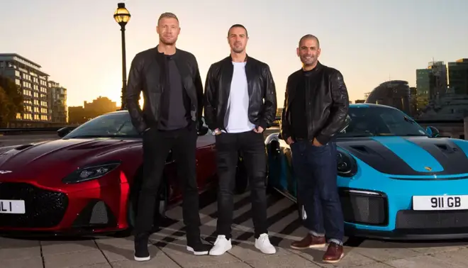 Andrew Flintoff with Paddy McGuinness and Chris Harris
