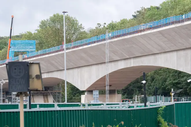 HS2 railway viaduct under construction near London