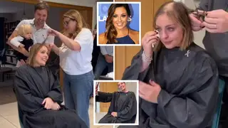 Strictly star Amy Dowden shares emotional video showing her having her hair shaved amid cancer battle