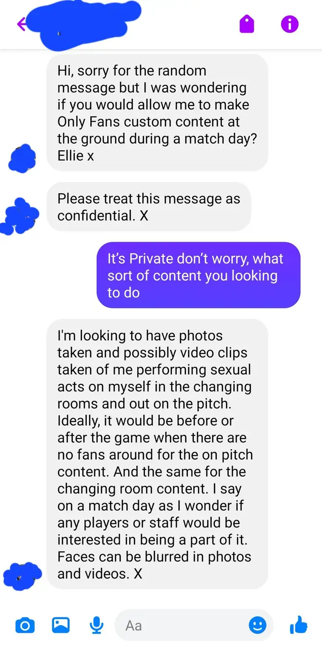 OnlyFans model asked football club if could film adult content at