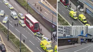 Footage posted on social media from the scene of the incident shows a large emergency services response