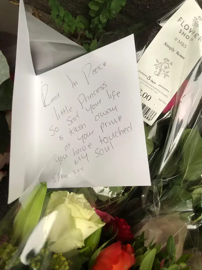 Messages of condolence have been left at the scene in Croydon