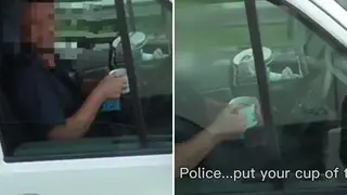 The driver was fined for the tea incident