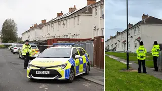 Police at the scene in Sunderland where the victim was attacked