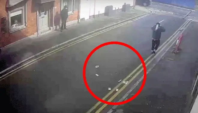 The hapless thieves were caught on CCTV which has been released by police